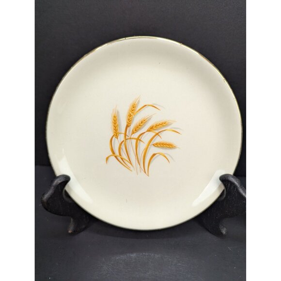 Vintage Golden Wheat Made in USA 22K Gold 6 Inch Dessert Side Plate Lot of 3 - Picture 2 of 6